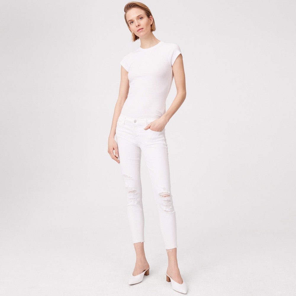 J brand cropped skinny jeans white (low-rise) 24